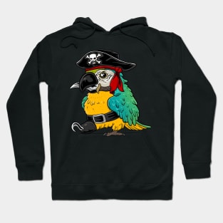 Feathered Buccaneer: Pirate Parrot Design Hoodie